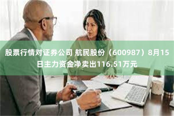 股票行情对证券公司 航民股份（600987）8月15日主力资金净卖出116.51万元