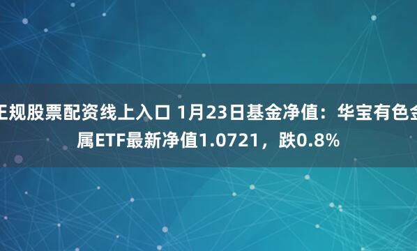 正规股票配资线上入口 1月23日基金净值：华宝有色金属ETF最新净值1.0721，跌0.8%