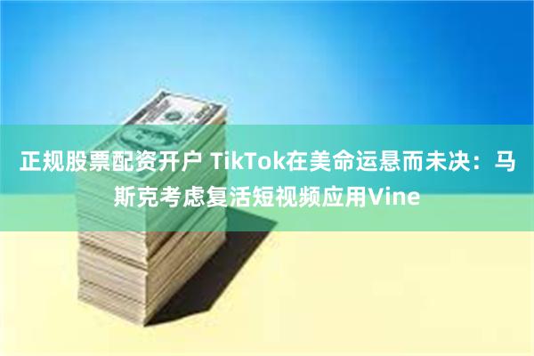 正规股票配资开户 TikTok在美命运悬而未决：马斯克考虑复活短视频应用Vine